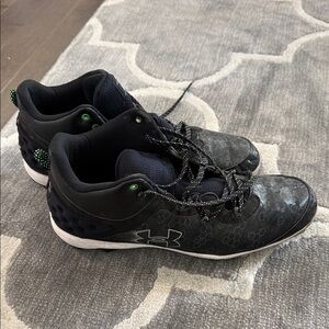 Under Armour Bryce Harper Men’s Black Softball Cleats with Green Accents